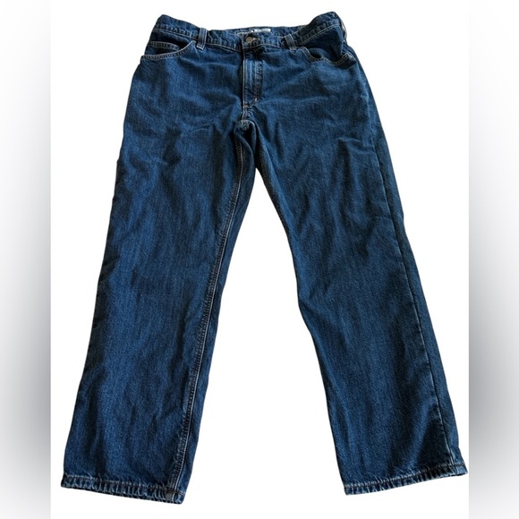 Carhartt Mens Relaxed Fit Straight Flannel-Lined Mid Rise 5-Pocket Jeans 38 x 30 - Picture 4 of 14